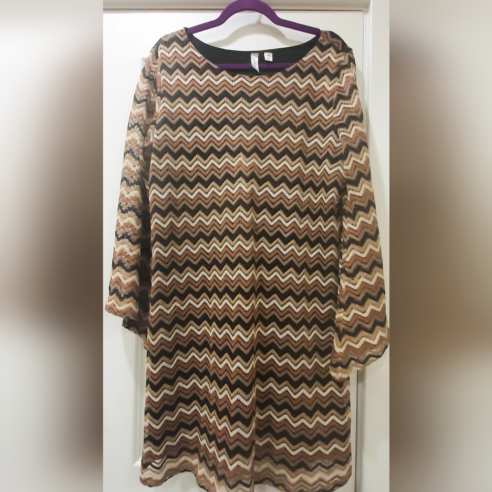 XL Chevron Patterned Dress